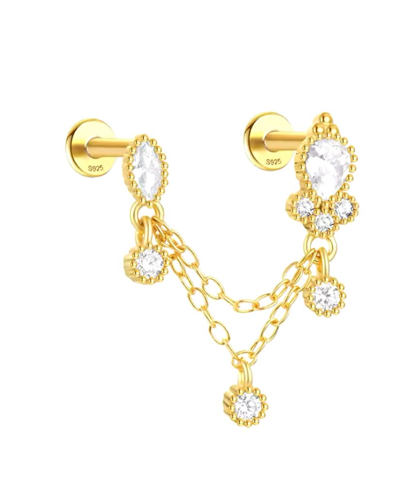 DOUBLE CHAIN EARRING