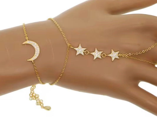 STAR-MOON HAND CHAIN BRACELET