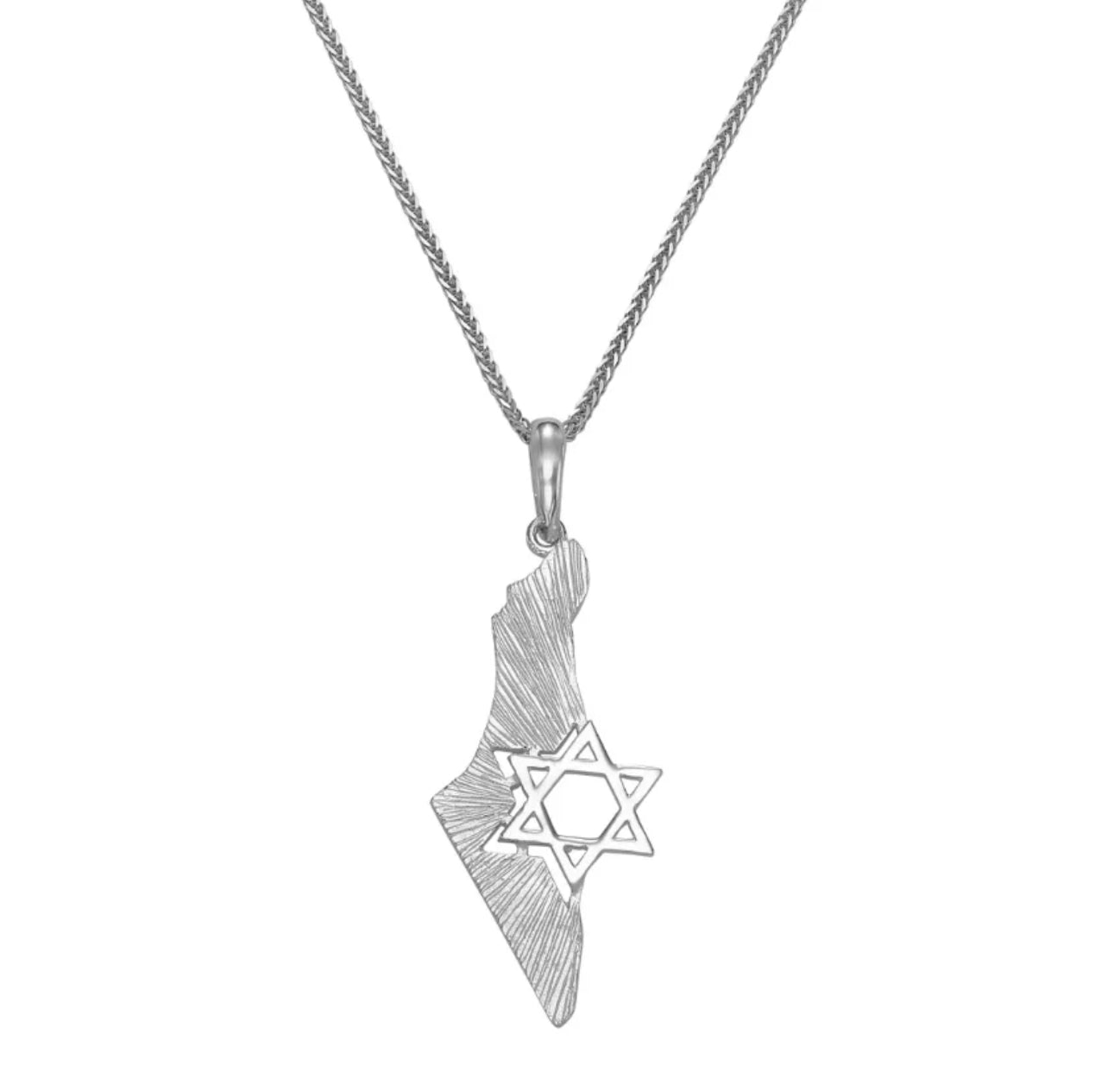 ISRAEL MAP STAR DAVID NECKLACE