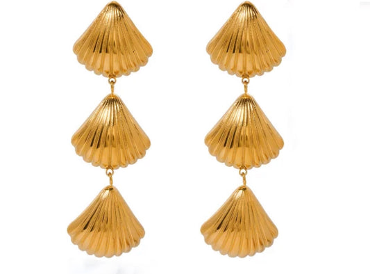 TRIPLE SHELL EARRINGS