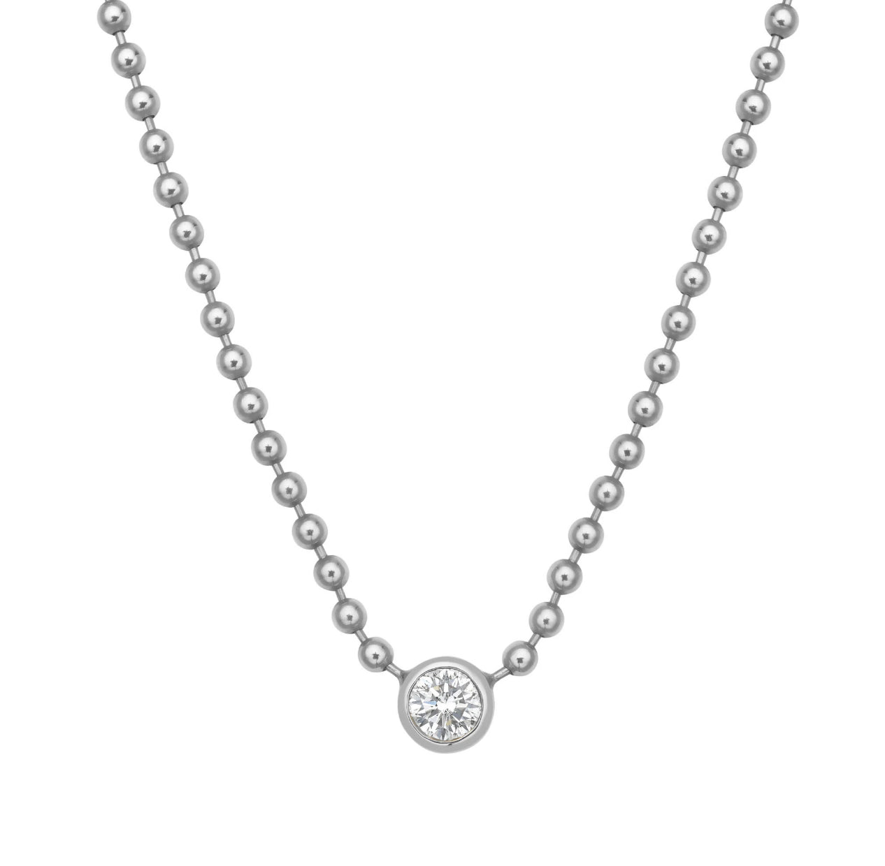 BALL CHAIN CZ NECKLACE