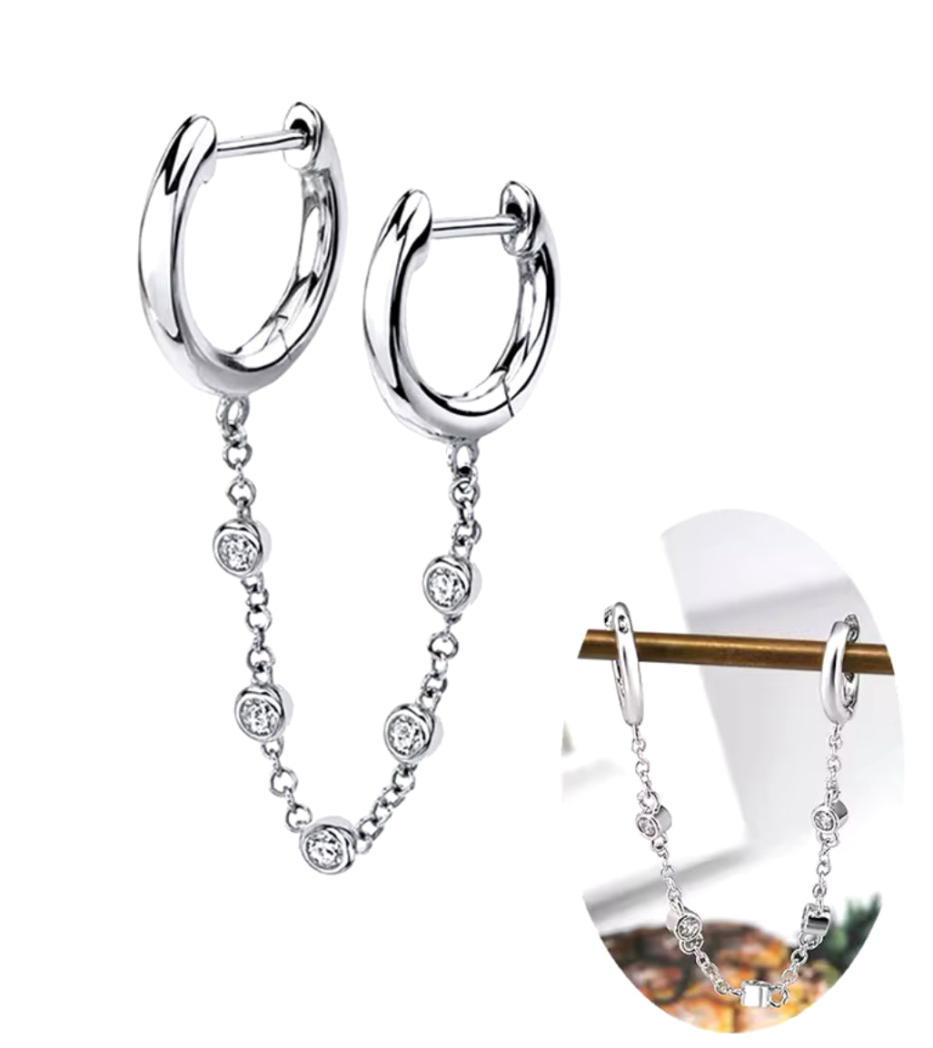 DOUBLE CHAIN EARRING