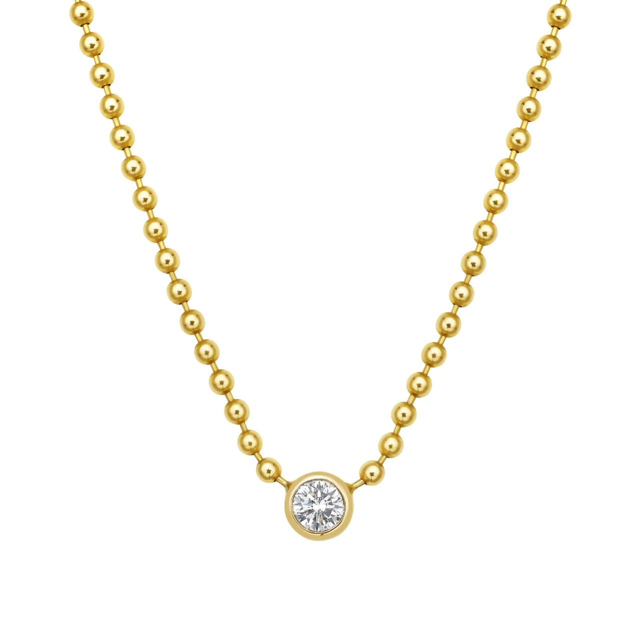 BALL CHAIN CZ NECKLACE