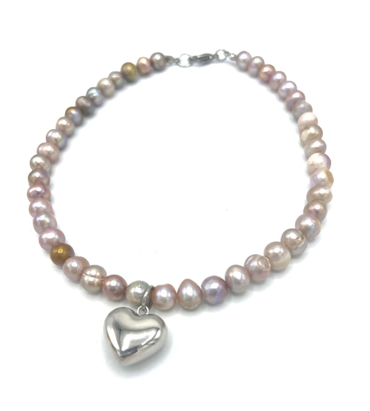 PEARL HEART NECKLACE