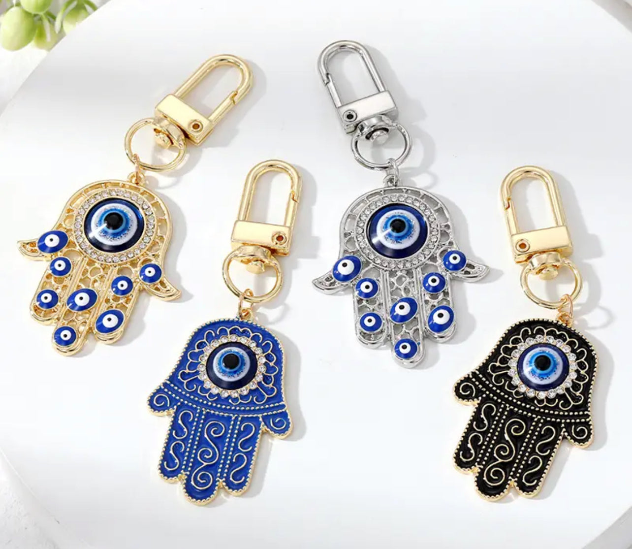 HAND EVIL EYE CZ KEYCHAIN