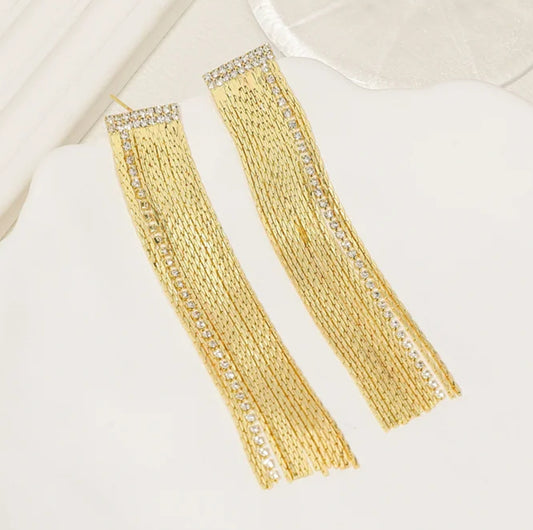 TASSEL CZ EARRING