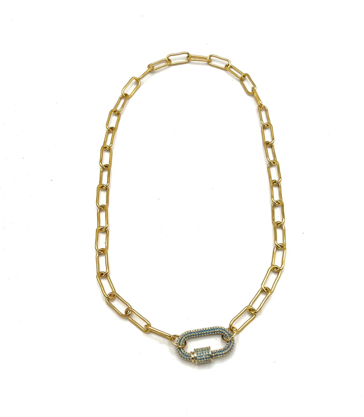 CABLE TURQUOISE CLASP NECKLACE