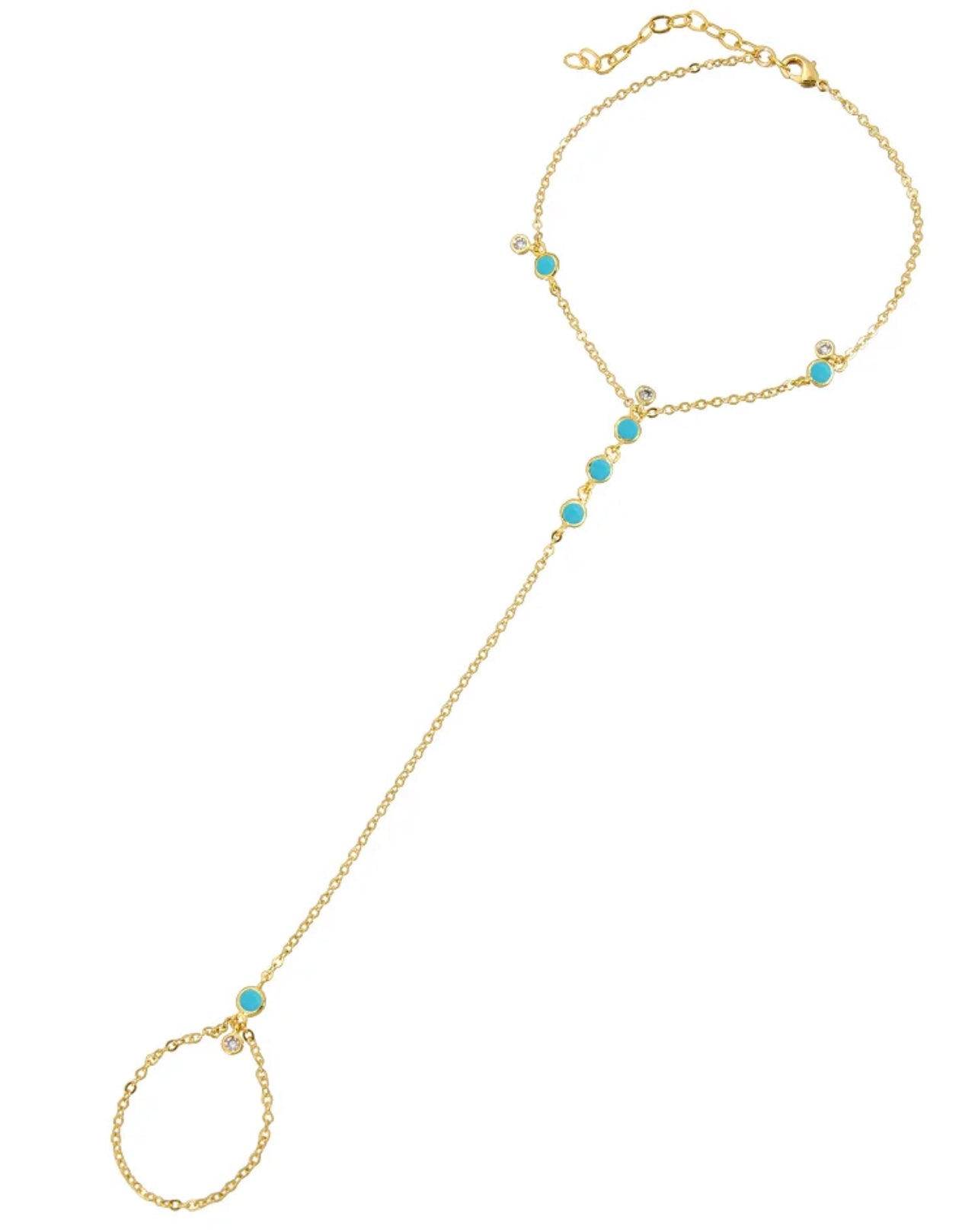 DAINTY TURQUOISE HAND CHAIN