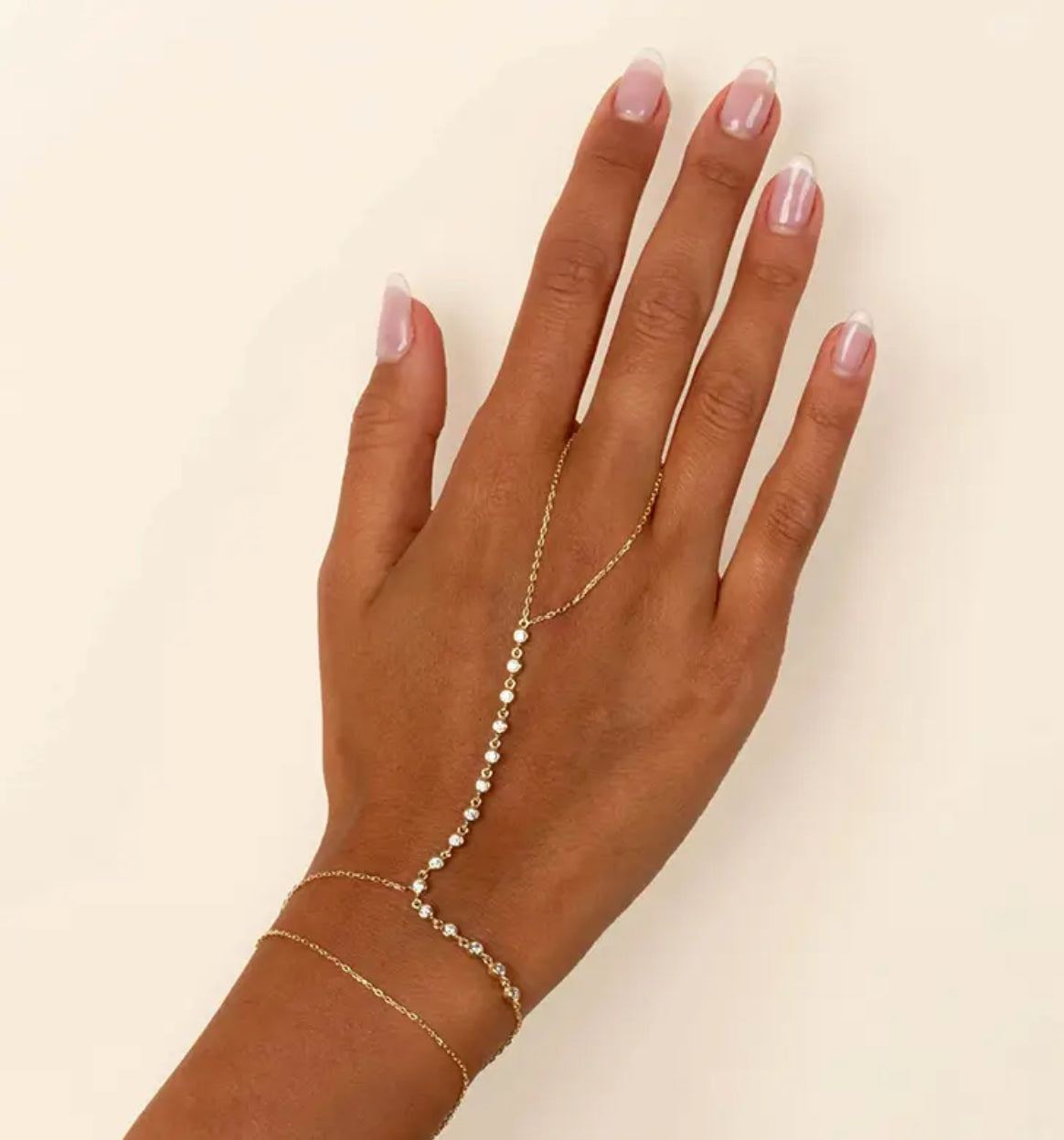 DAINTY CZ HAND BRACELET