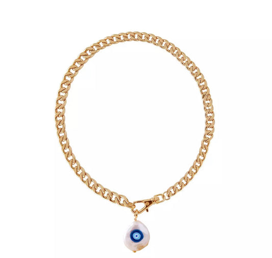 CURB LUCKY EYE NECKLACE