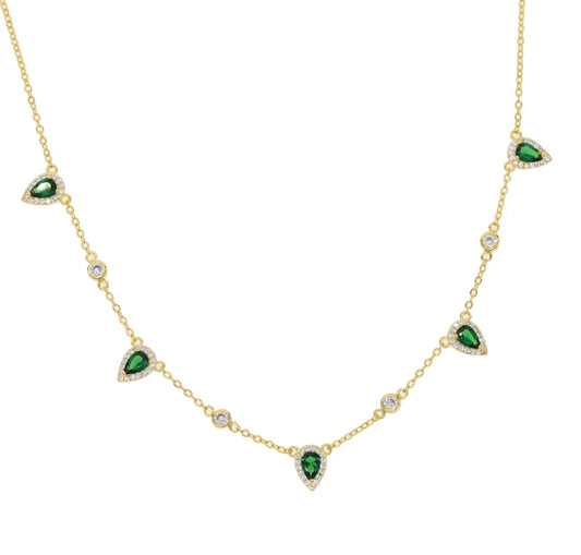 EMERALD CUBIC ZIRCONIA NECKLACE