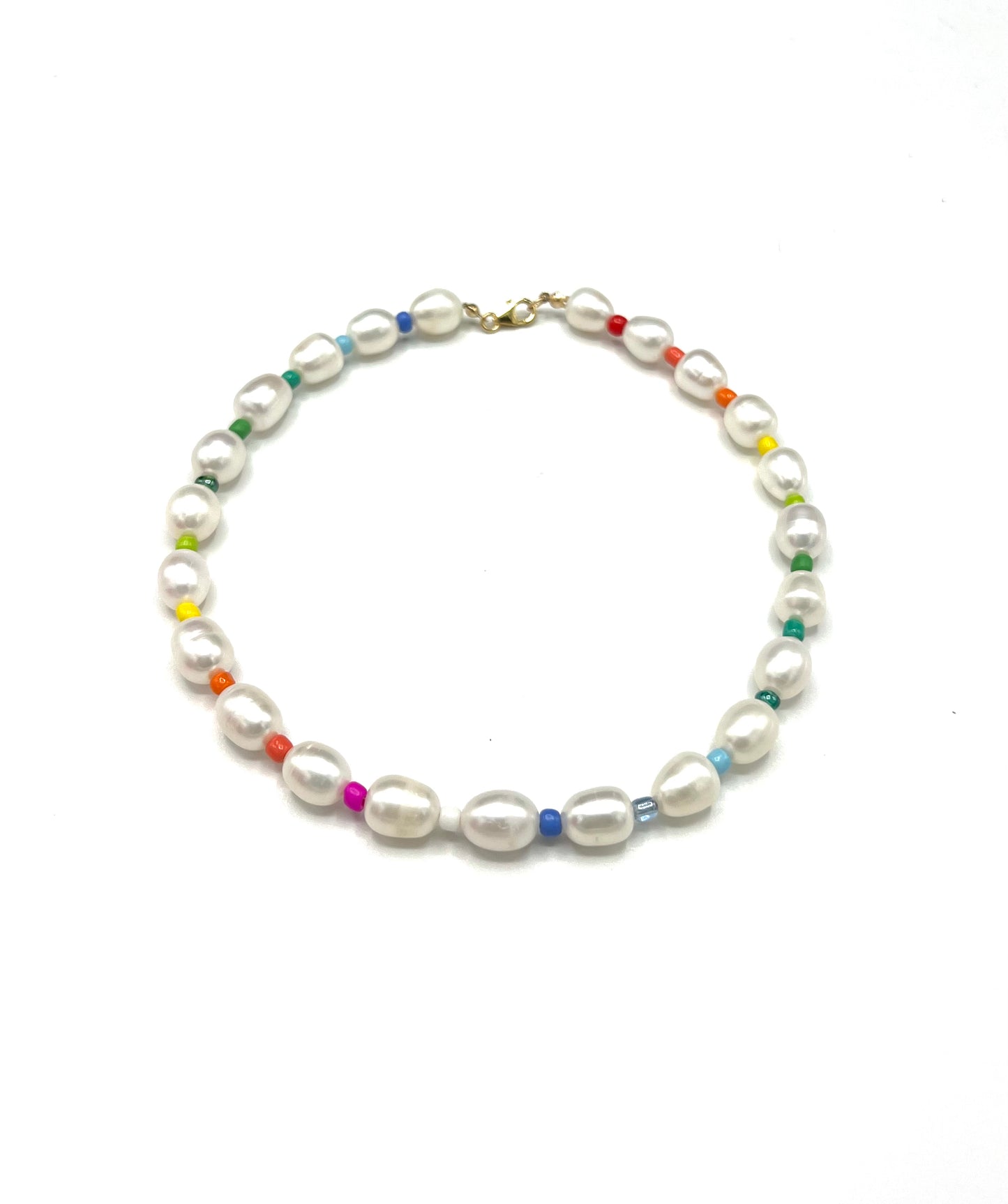 PEARL COLOR BEADED NECKLACE