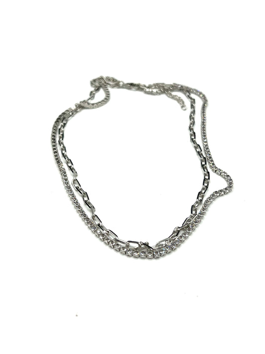 DOUBLE CUBIC ZIRCONIA NECKLACE