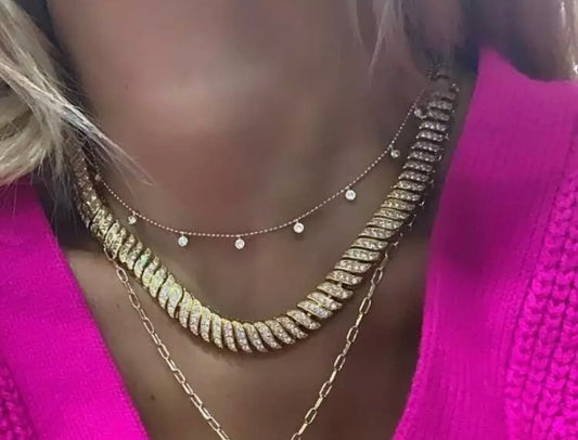 SNAKE CZ CHOKER NECKLACE